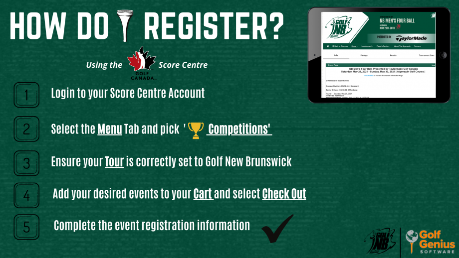 Register with the Golf Canada Score Centre